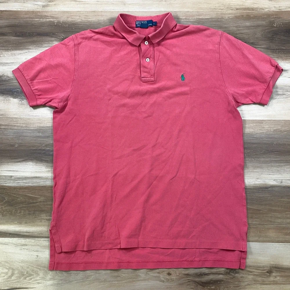 Polo Ralph Lauren Polo Shirt Mens L Classic Cotton Pique Pink Heritage Casual